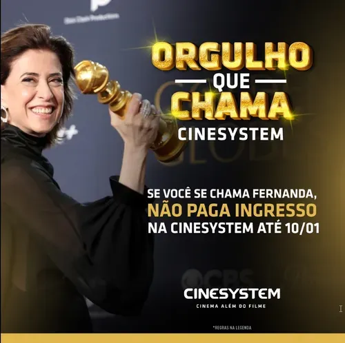 Chama Fernanda Ingresso Grtis Na Rede Cinesystem At Dia 10/01